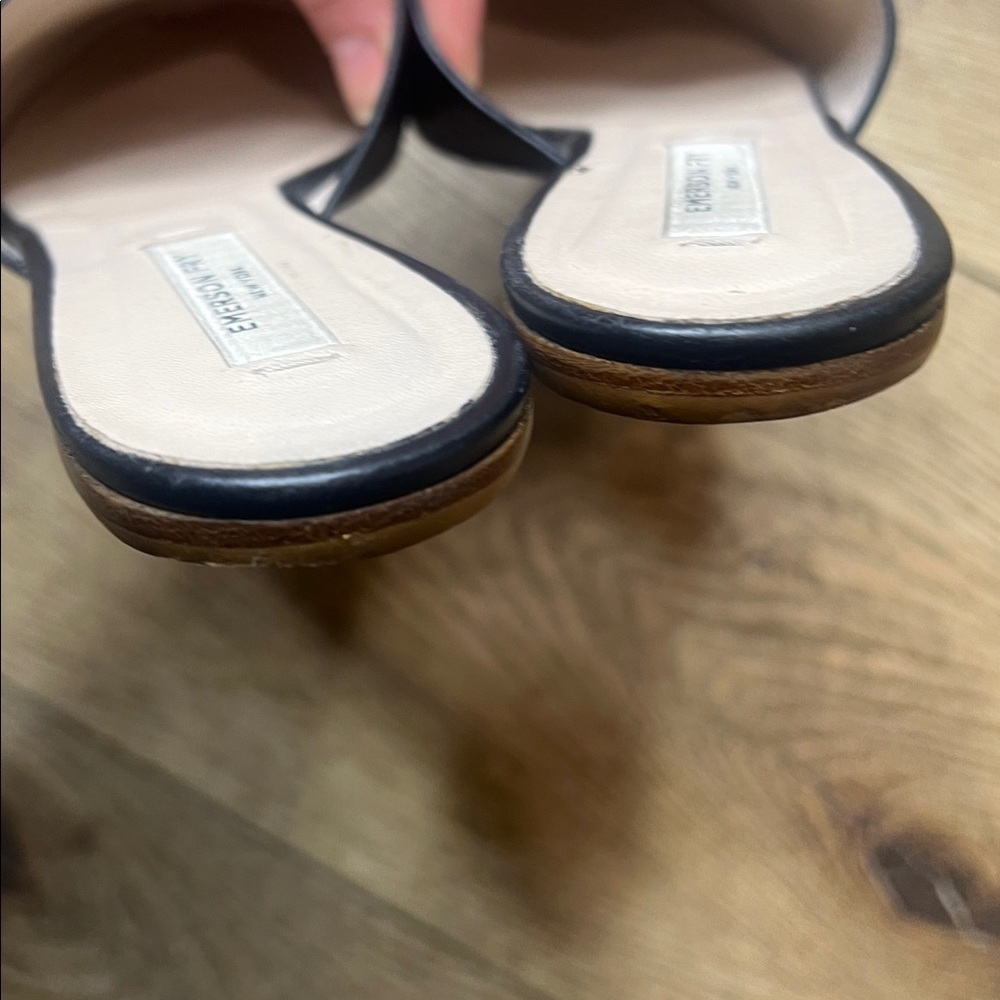 Emerson Fry Black Leather Slides Size 6 - Picture 8 of 10